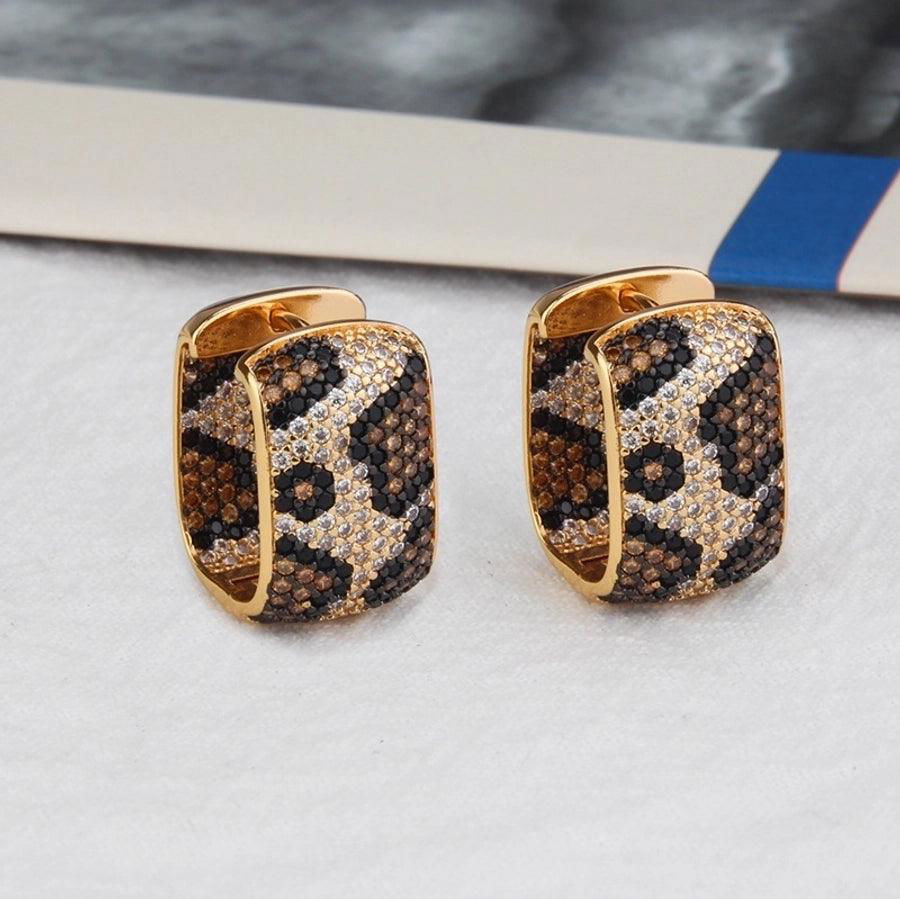 Simple Style Circle Copper Zircon Gold Plated Earrings - Jewelry Trends USA