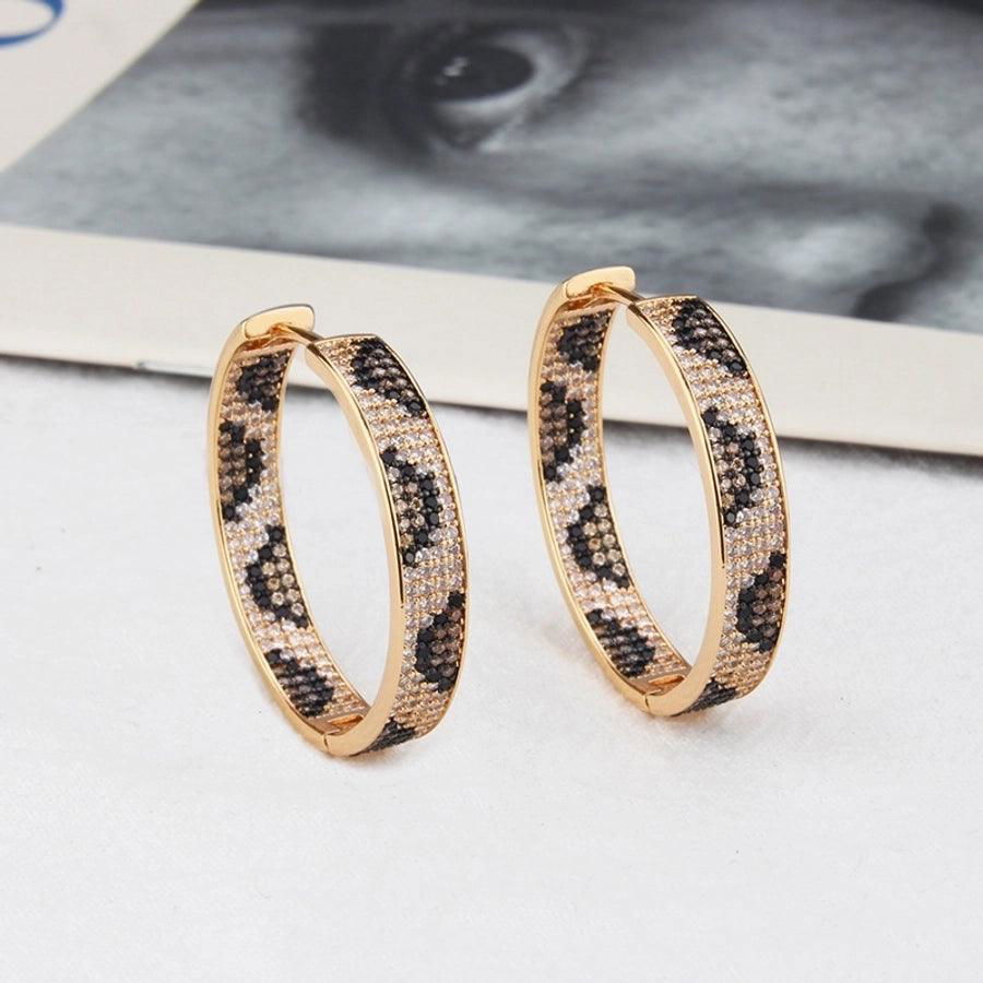 Simple Style Circle Copper Zircon Gold Plated Earrings - Jewelry Trends USA