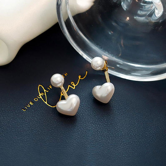 Simple Temperament Love Pearl Stud Earrings - Jewelry Trends USA