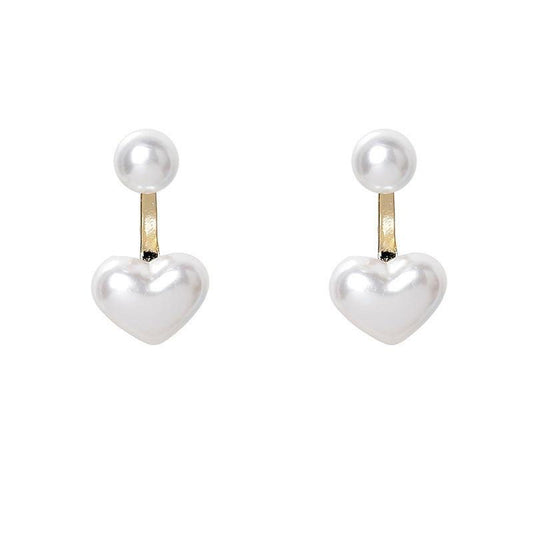 Simple Temperament Love Pearl Stud Earrings - Jewelry Trends USA