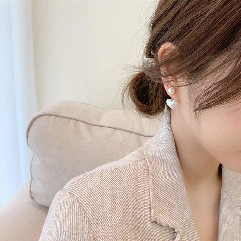 Simple Temperament Love Pearl Stud Earrings - Jewelry Trends USA