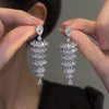 Sparkling Zircon Christmas Tree Drop Earrings For Women Trendy Xmas Tree Plant Dangle Earrings New Year Festival Party Jewelry - Jewelry Trends USA