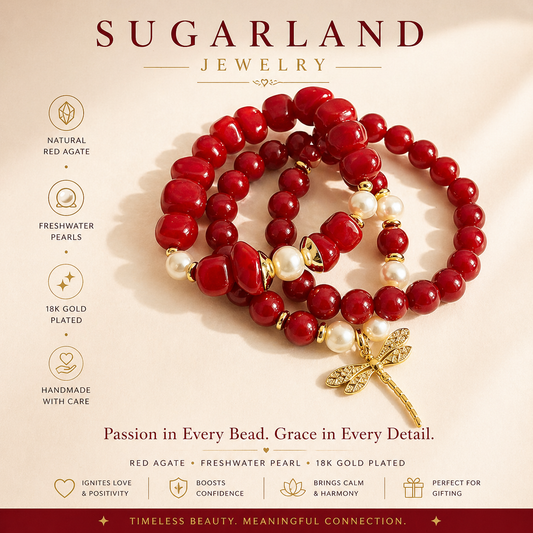 Crimson Grace Dragonfly Bracelet Set
