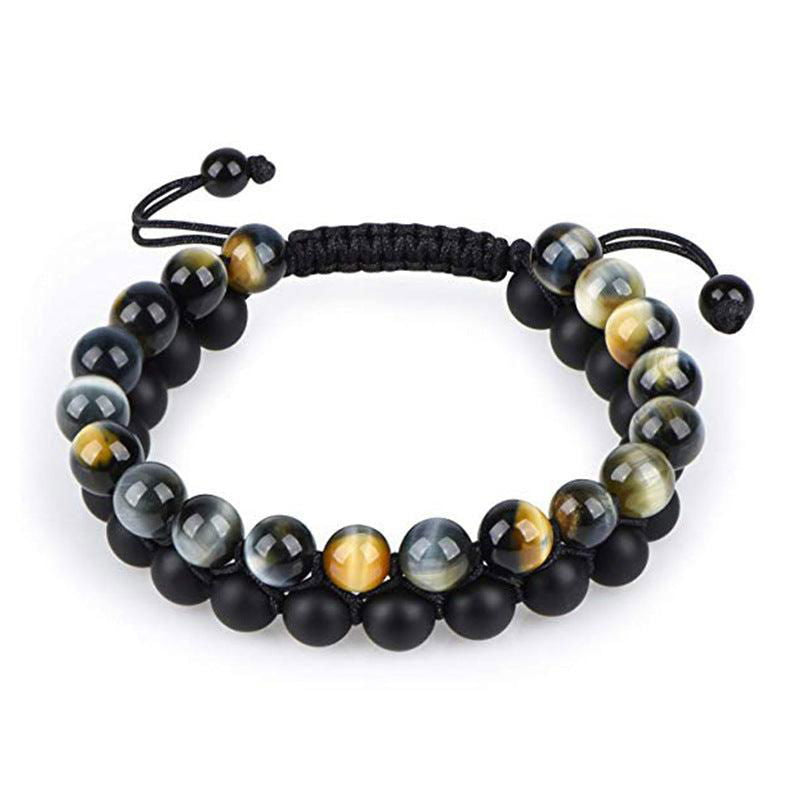 Tiger Eye & Matte Black Agate Couple Bracelets - Jewelry Trends USA