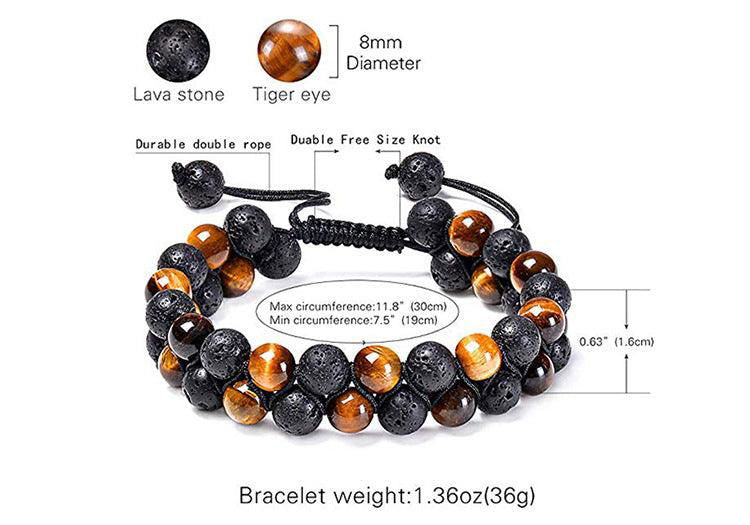 Tiger Eye & Matte Black Agate Couple Bracelets - Jewelry Trends USA