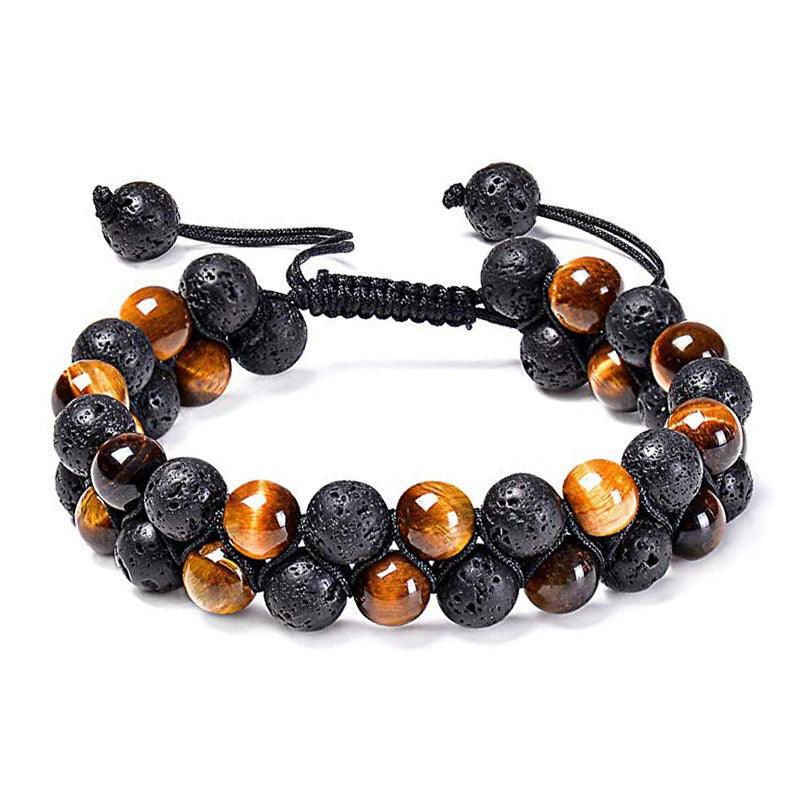 Tiger Eye & Matte Black Agate Couple Bracelets - Jewelry Trends USA