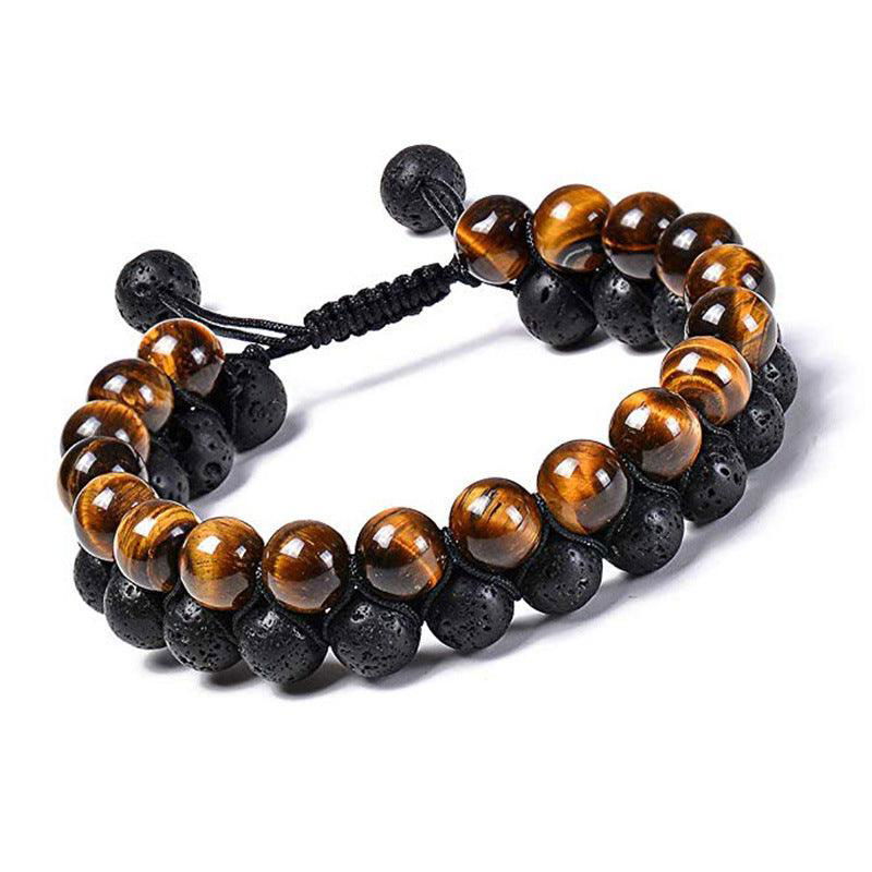 Tiger Eye & Matte Black Agate Couple Bracelets - Jewelry Trends USA