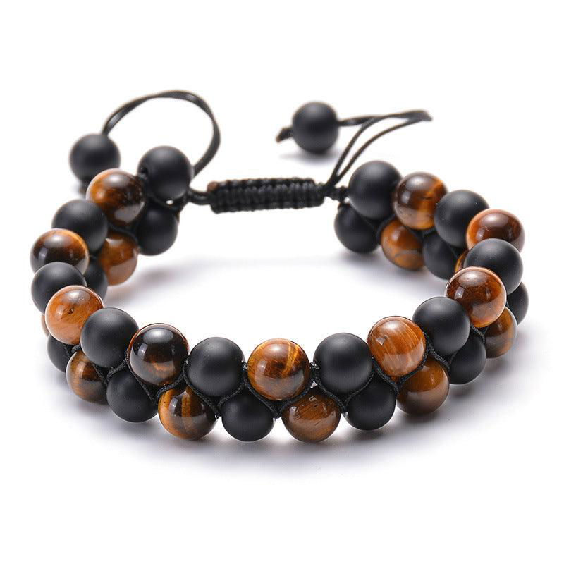 Tiger Eye & Matte Black Agate Couple Bracelets - Jewelry Trends USA