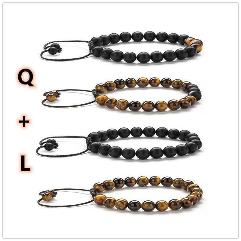 Tiger Eye & Matte Black Agate Couple Bracelets - Jewelry Trends USA