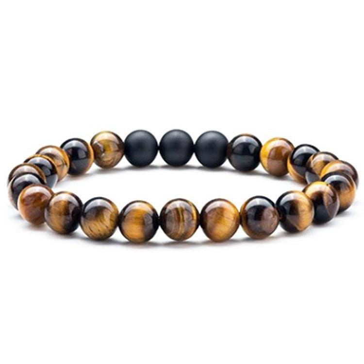 Tiger Eye & Matte Black Agate Couple Bracelets - Jewelry Trends USA