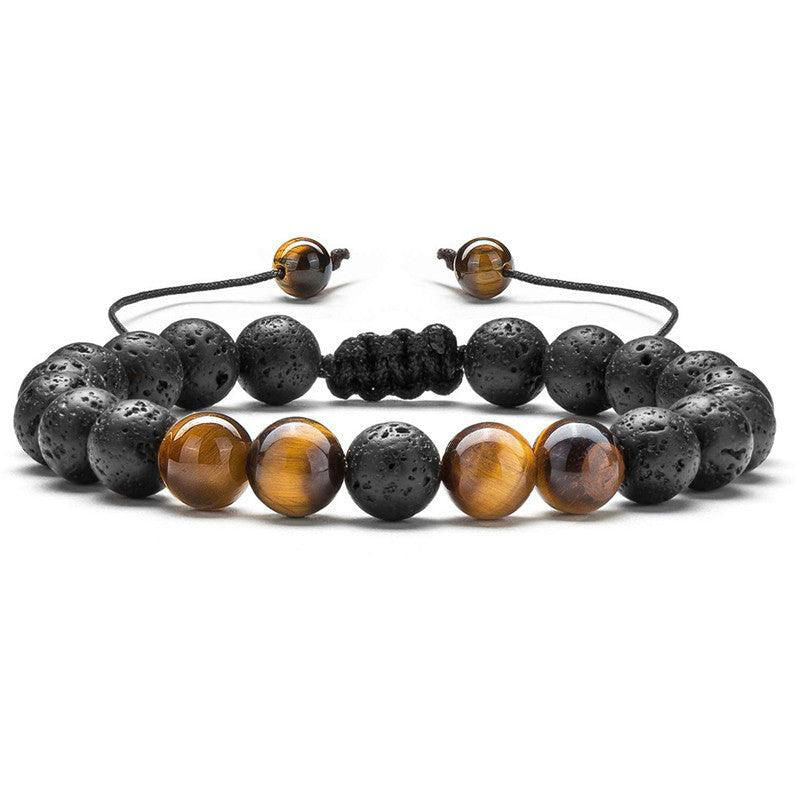 Tiger Eye & Matte Black Agate Couple Bracelets - Jewelry Trends USA