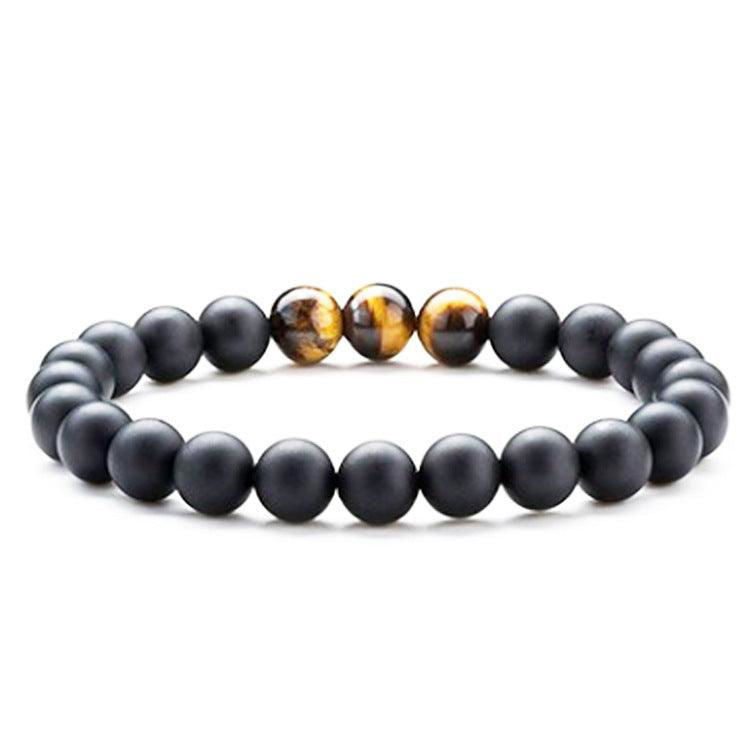 Tiger Eye & Matte Black Agate Couple Bracelets - Jewelry Trends USA