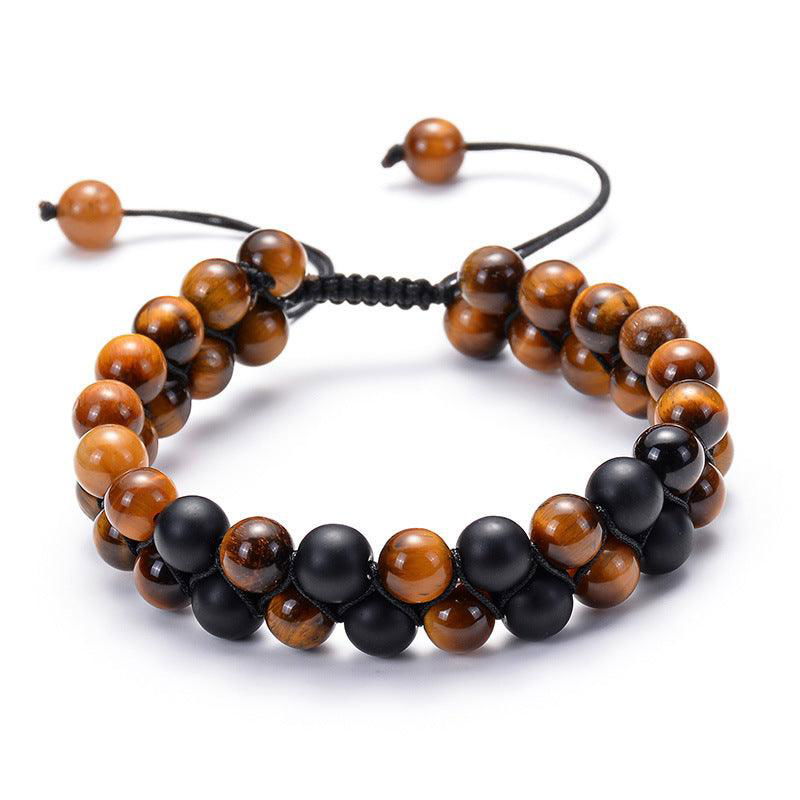 Tiger Eye & Matte Black Agate Couple Bracelets - Jewelry Trends USA