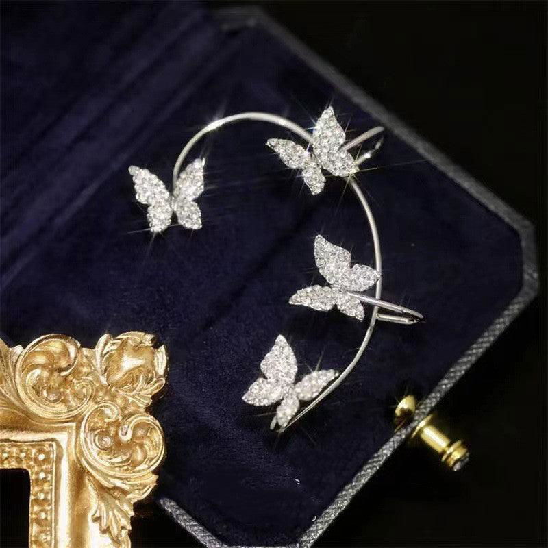 Trendy Butterfly Ear Clip and Hook Earrings - Jewelry Trends USA