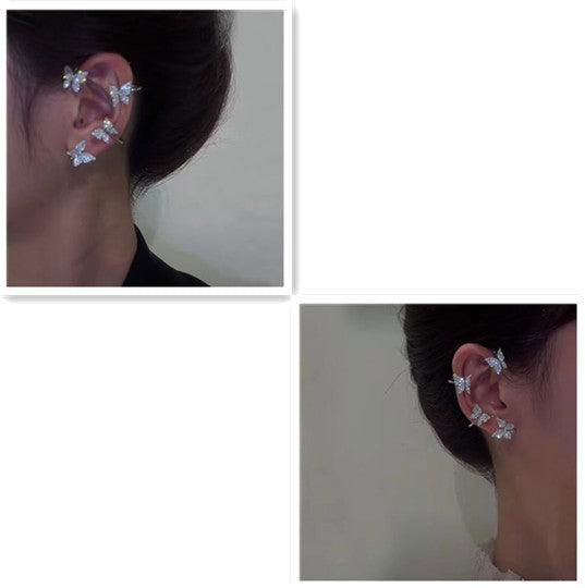 Trendy Butterfly Ear Clip and Hook Earrings - Jewelry Trends USA