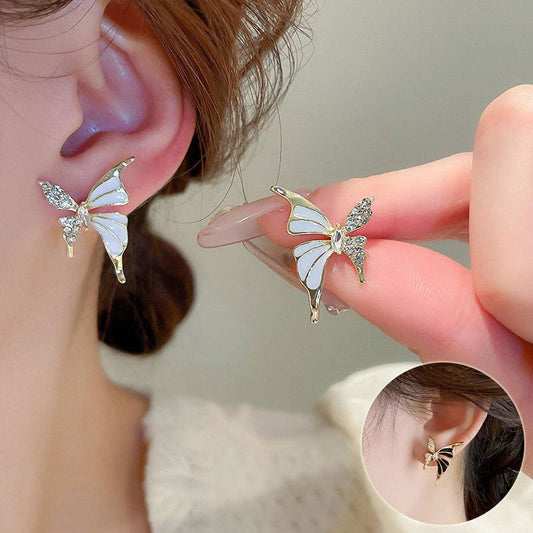Women's Rhinestone Dripped Butterflies Stud Earrings - Jewelry Trends USA