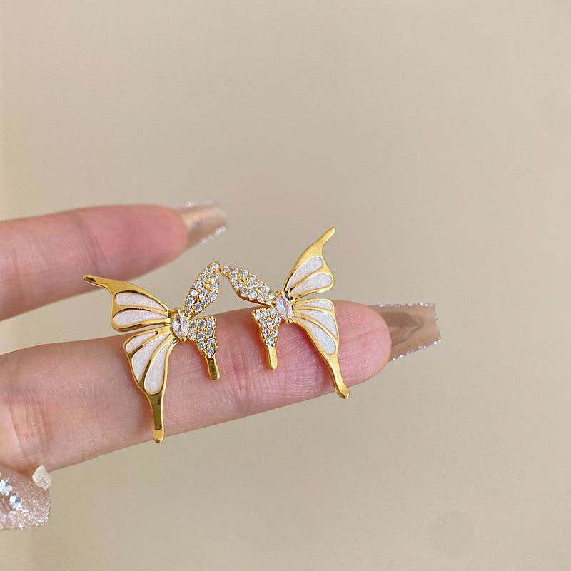 Women's Rhinestone Dripped Butterflies Stud Earrings - Jewelry Trends USA