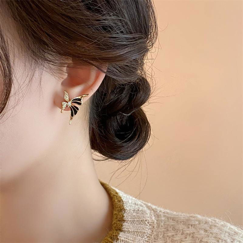 Women's Rhinestone Dripped Butterflies Stud Earrings - Jewelry Trends USA