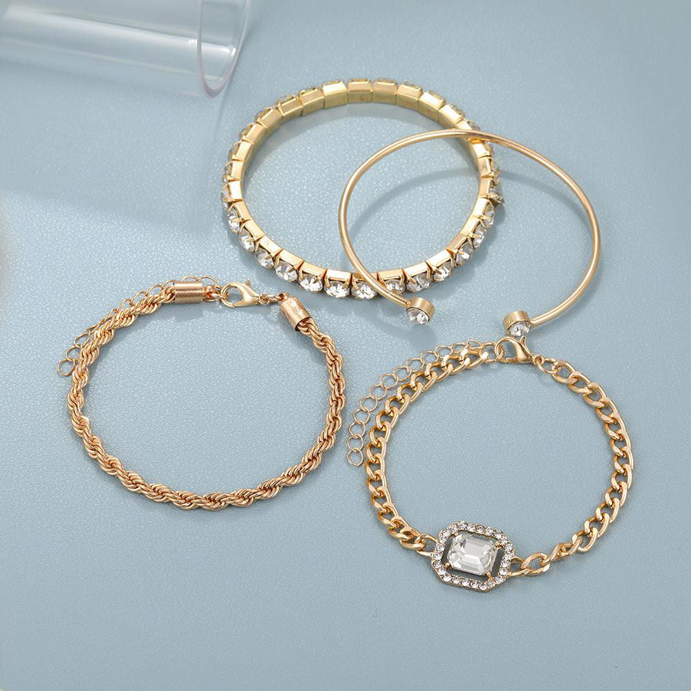 Women’s Vintage Bohemian Design Crystal Bracelet Set – 4 Pcs - Jewelry Trends USA