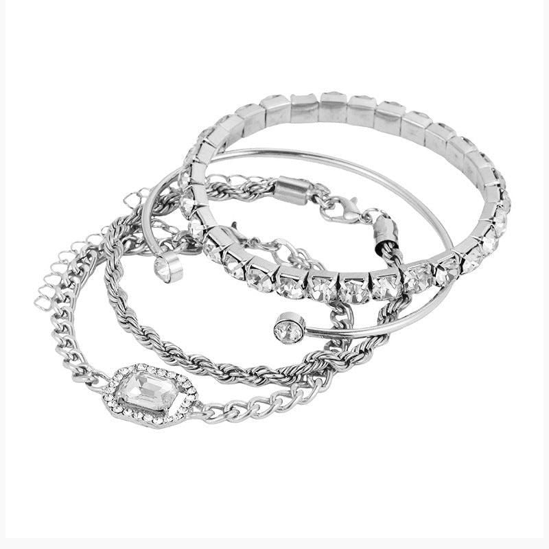 Women’s Vintage Bohemian Design Crystal Bracelet Set – 4 Pcs - Jewelry Trends USA