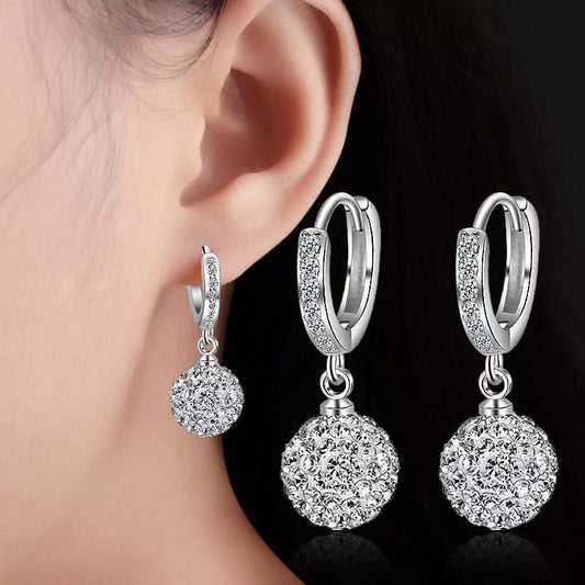 Zircon earring round diamond ball earrings women - Jewelry Trends USA