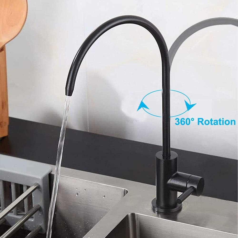 Drinking Water Faucet, Kitchen Beverage Faucet in 304 Stainless Steel, Non-Air-Gap Pure Water Filter Faucet for Sink, Fit for Reverse Osmosis Water Purify System