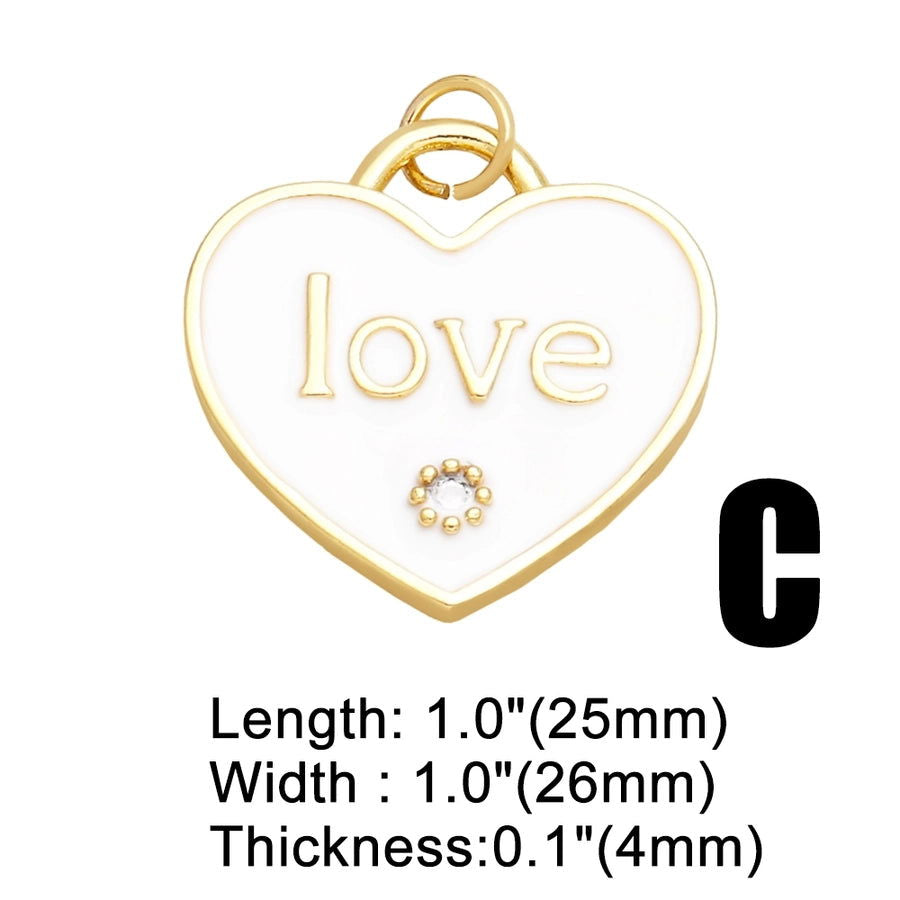 artistic heart shape butterfly copper enamel plating inlay zircon 18k gold plated pendants jewelry accessories - Jewelry Trends USA