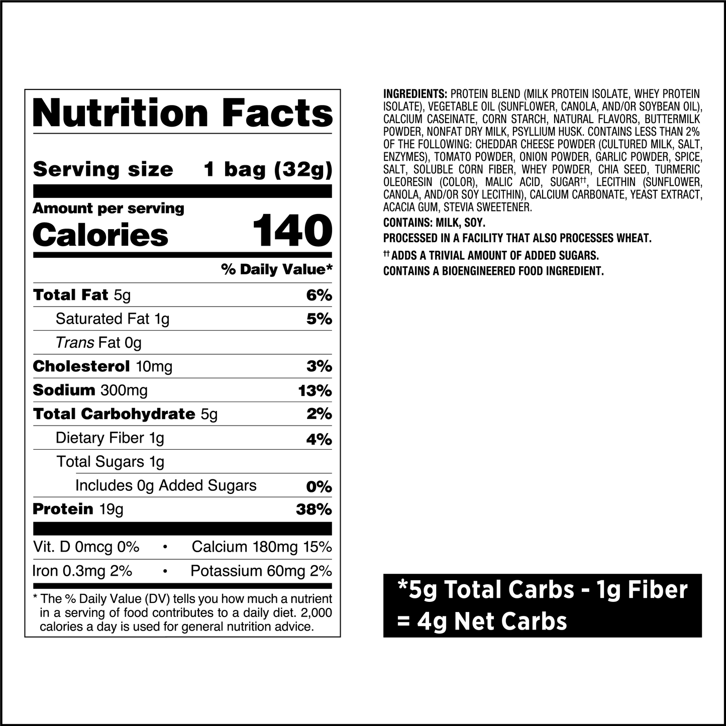 Quest Tortilla Style Protein Chips with 19G of Protein, Ranch Flavor, 1.1 Oz Bags, 8 Count