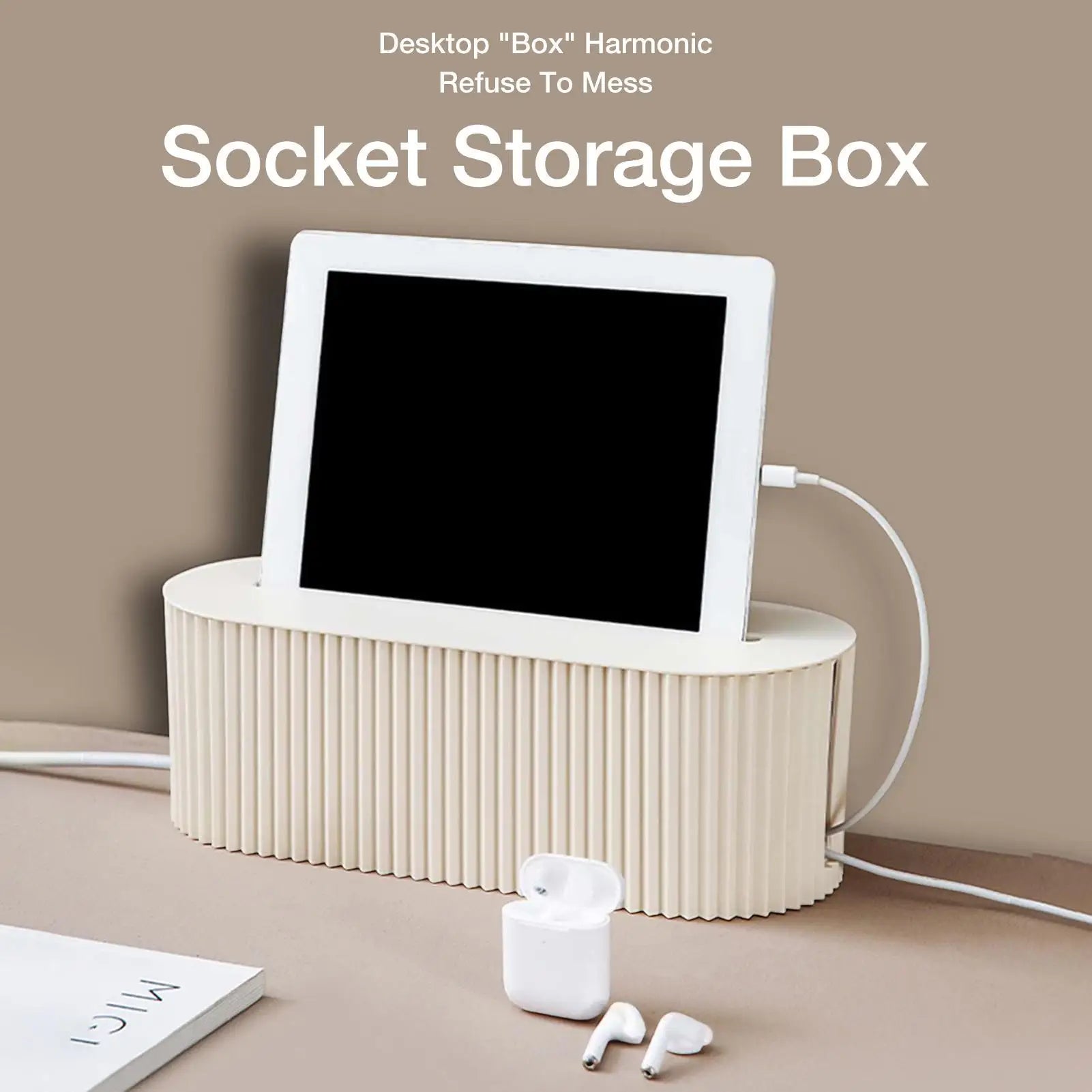 33X13.2X11Cm Cable Management Box Wire Junction Board Storage Box Hide Wires Power Strips Desk Cable Computer Organizer Box