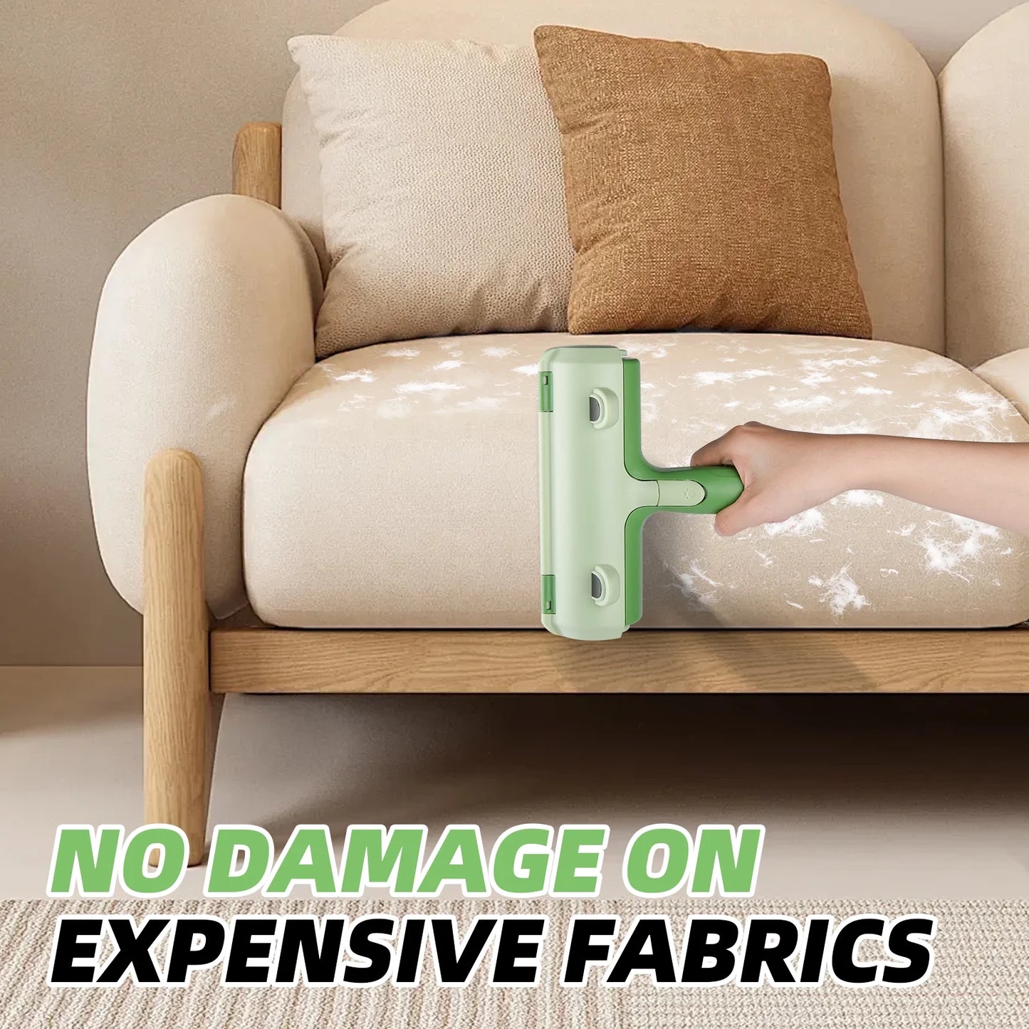 Resuable Pet Hair Remover Cat & Dog Fur Lint Roller for Furniture & Clothing,Green