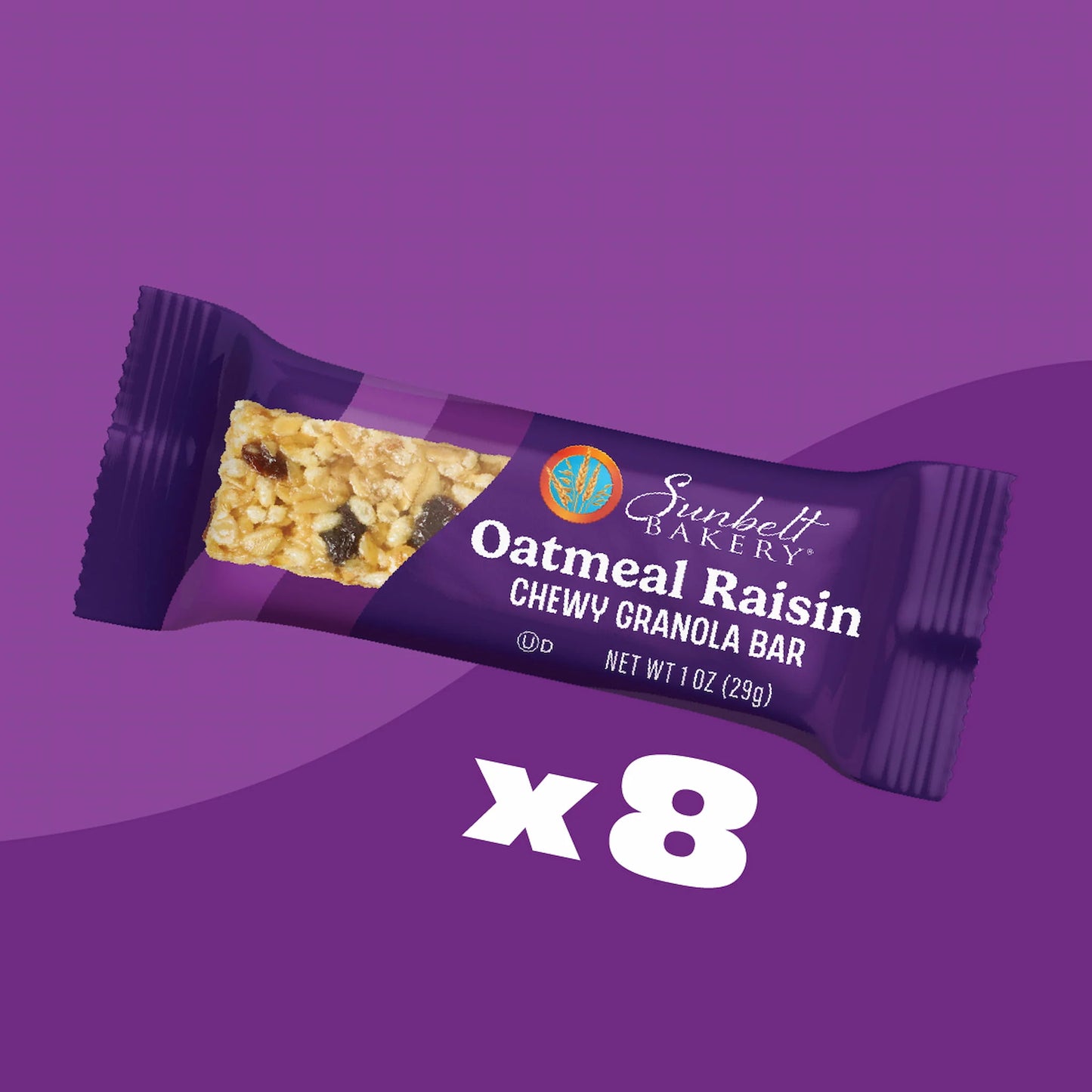 Oatmeal Raisin Chewy Granola Bars (1 Carton, 8 Bars) Made with SIMPLE GRANOLA ® Brand Granola