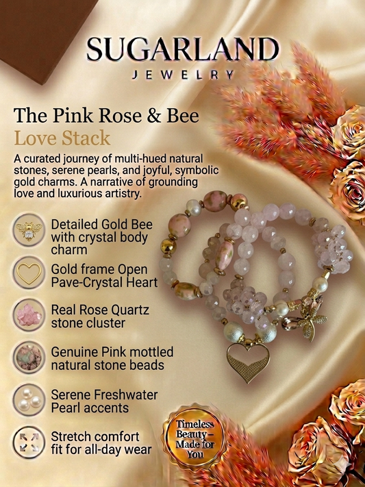 THE PINK ROSE & BEE LOVE STACK
