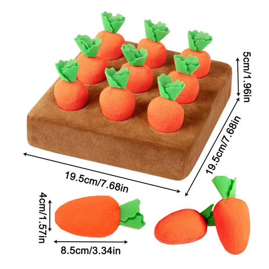 Carrot Snuffle Mat for Dogs Cats Puzzle Toy with Carrots for Small Medium Large Interactive Pet Stress Relief Dogs Chew Toys