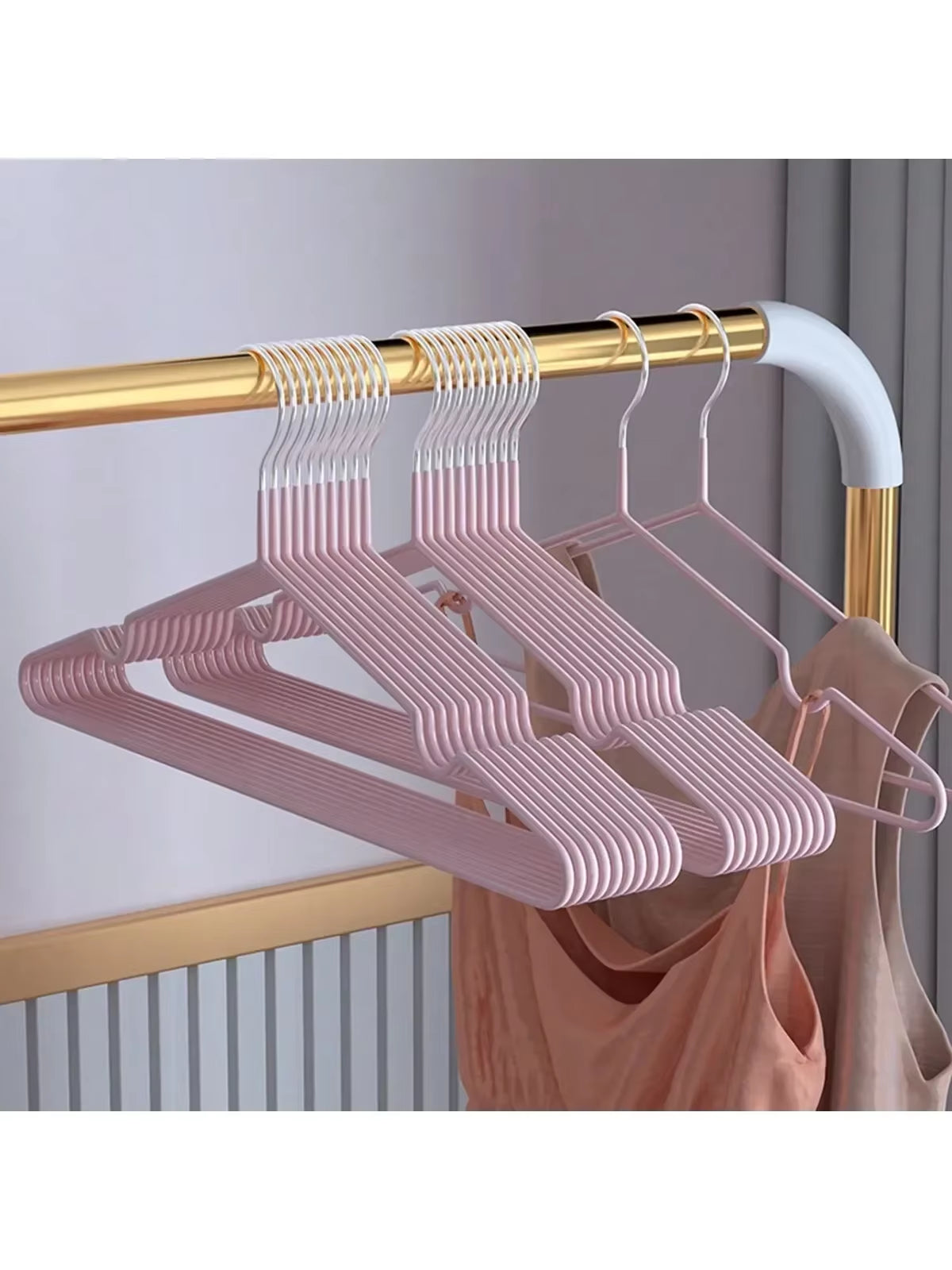 10Pcs Metal Traceless No-Slip Clothes Hangers Durable Strong Clothes Racks for Household Space Saver Organization Bedroom