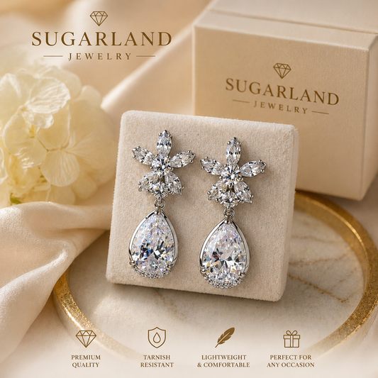 Crystal Bloom Drop Earrings