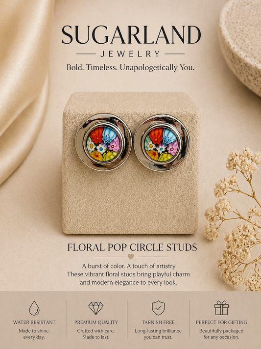 Floral Pop Circle Studs