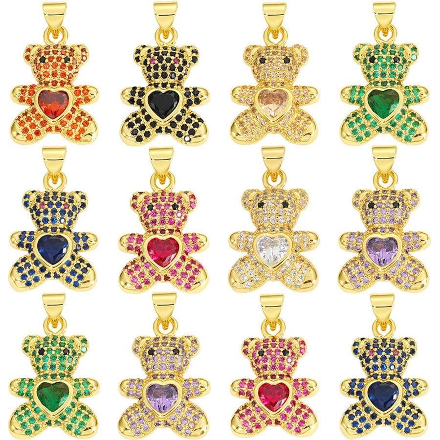 classic style hexagram animal heart shape copper plating inlay zircon gold plated charms jewelry accessories - Jewelry Trends USA