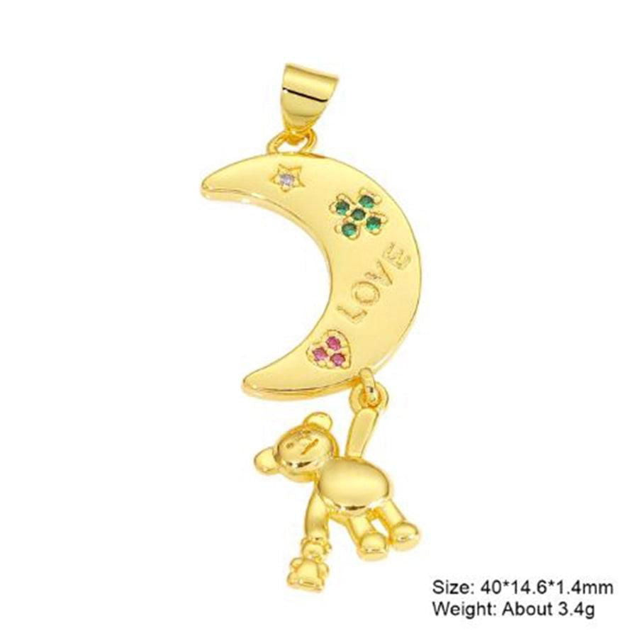 classic style hexagram animal heart shape copper plating inlay zircon gold plated charms jewelry accessories - Jewelry Trends USA
