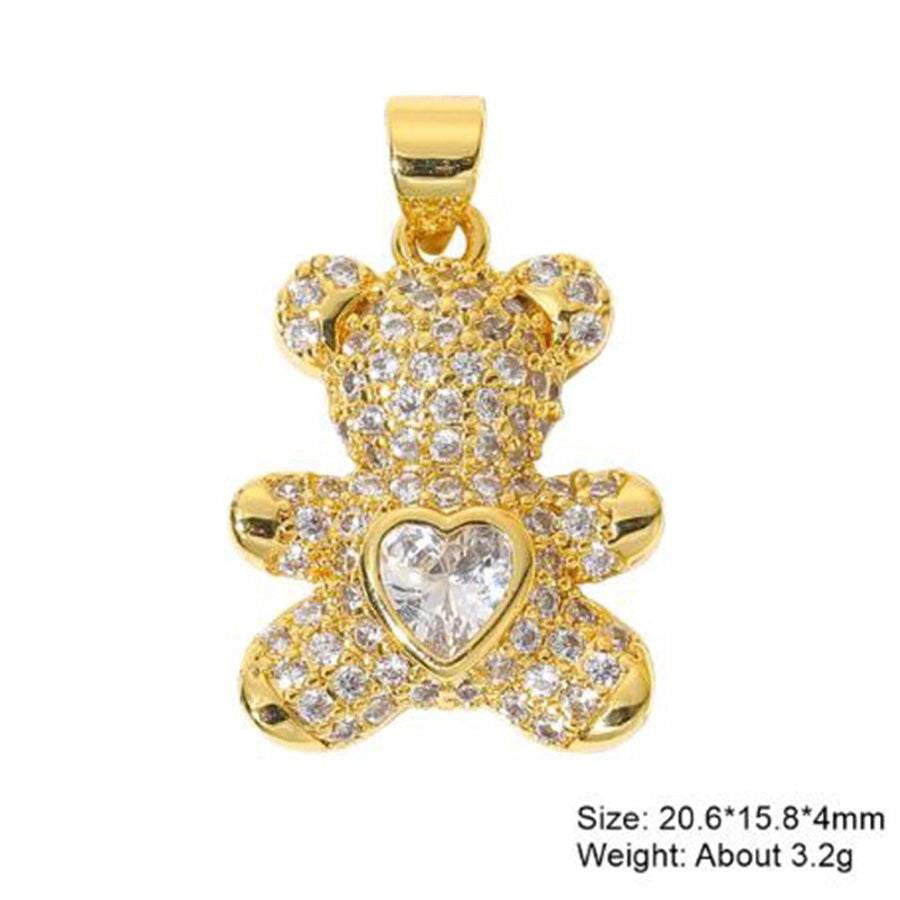 classic style hexagram animal heart shape copper plating inlay zircon gold plated charms jewelry accessories - Jewelry Trends USA