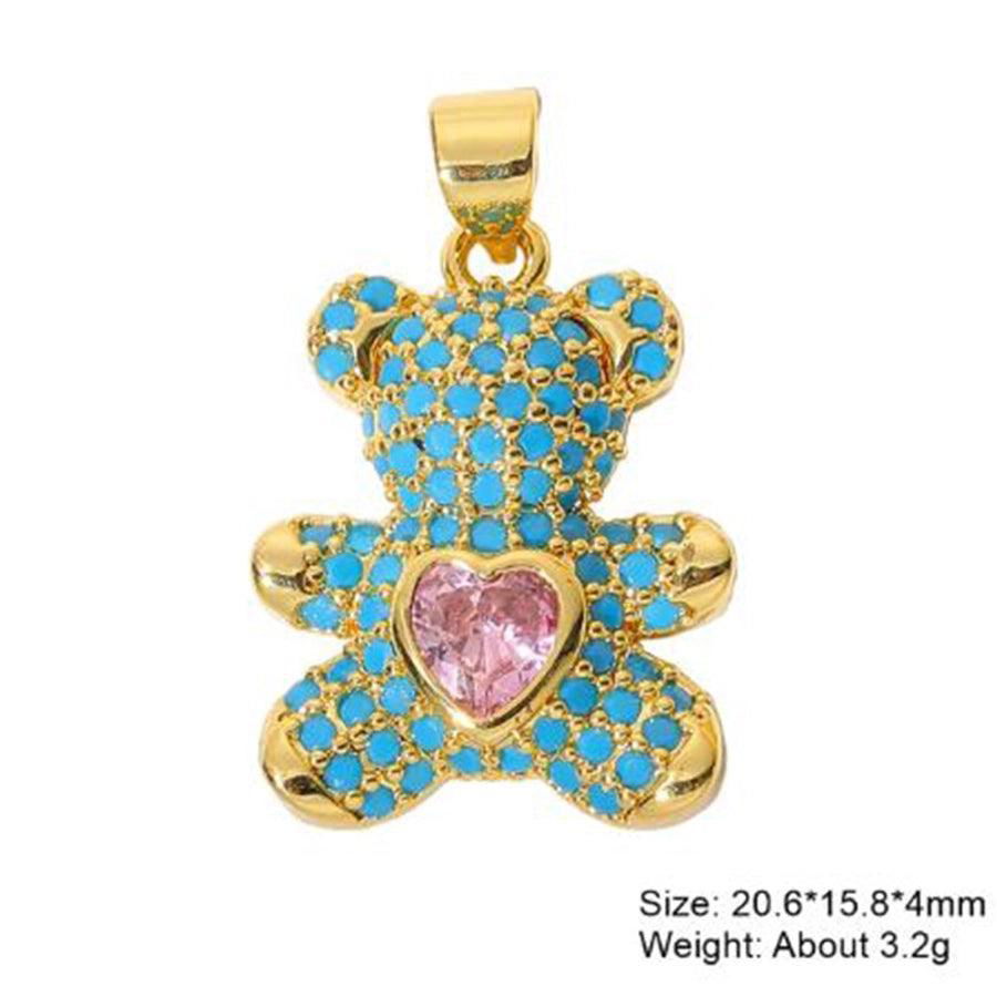 classic style hexagram animal heart shape copper plating inlay zircon gold plated charms jewelry accessories - Jewelry Trends USA