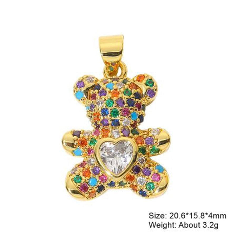 classic style hexagram animal heart shape copper plating inlay zircon gold plated charms jewelry accessories - Jewelry Trends USA