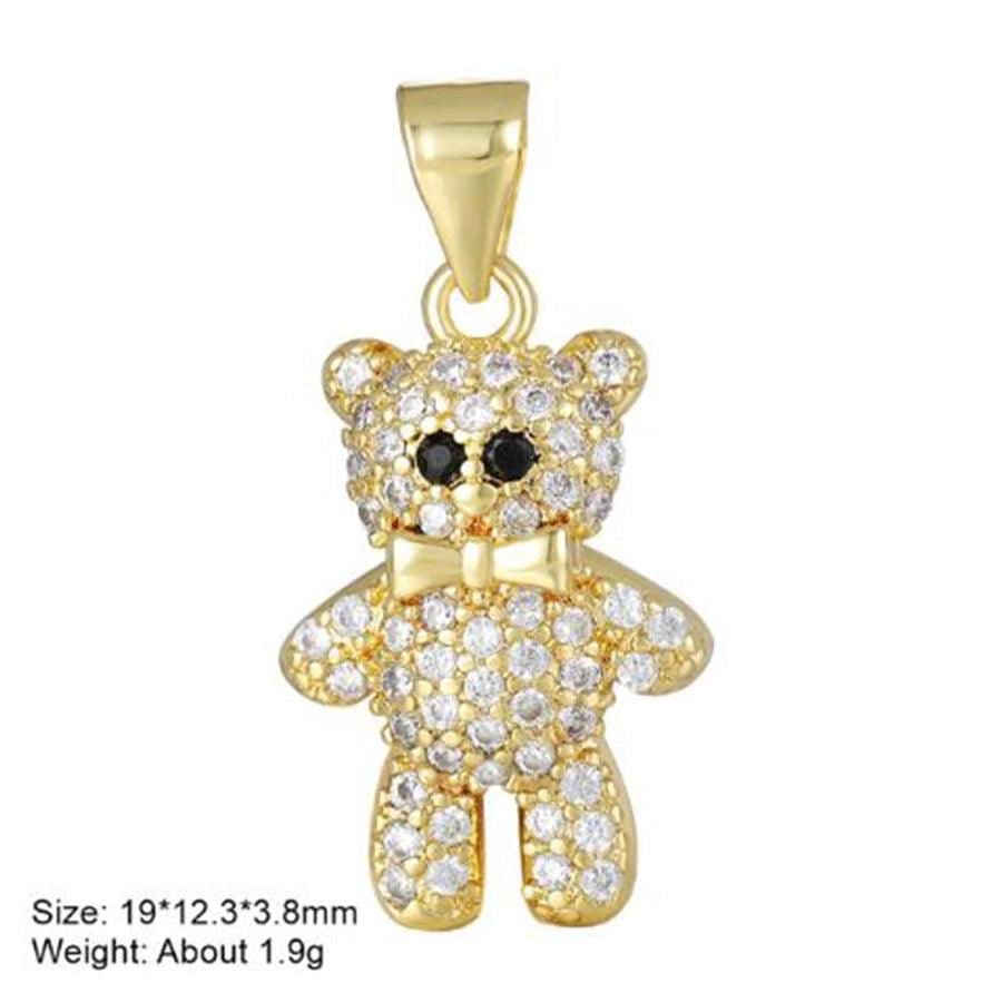 classic style hexagram animal heart shape copper plating inlay zircon gold plated charms jewelry accessories - Jewelry Trends USA