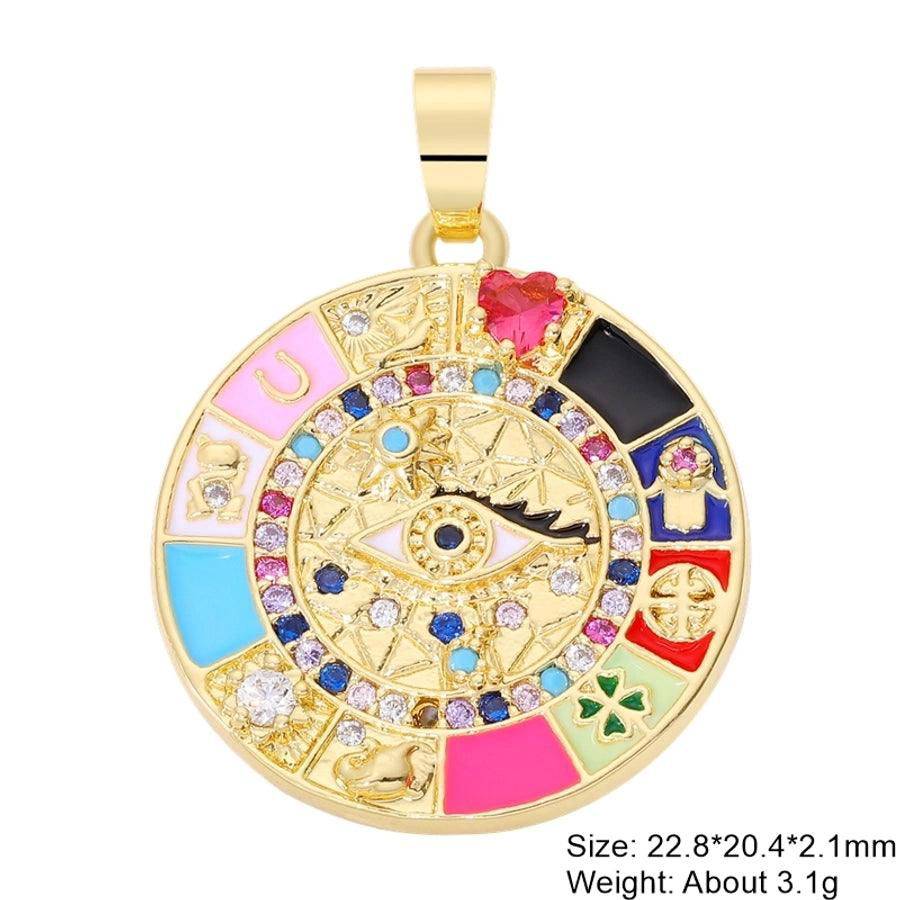 classic style hexagram animal heart shape copper plating inlay zircon gold plated charms jewelry accessories - Jewelry Trends USA