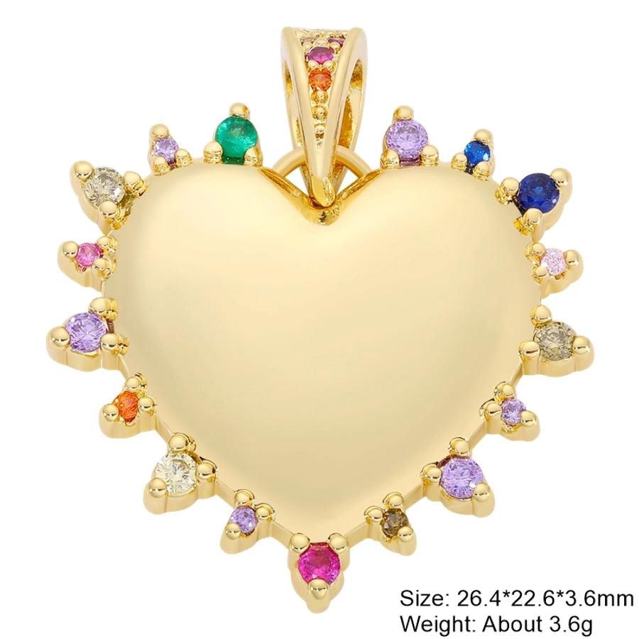 classic style hexagram animal heart shape copper plating inlay zircon gold plated charms jewelry accessories - Jewelry Trends USA