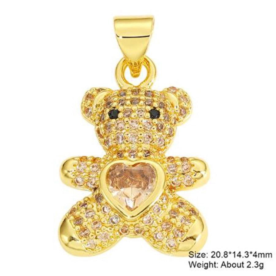 classic style hexagram animal heart shape copper plating inlay zircon gold plated charms jewelry accessories - Jewelry Trends USA