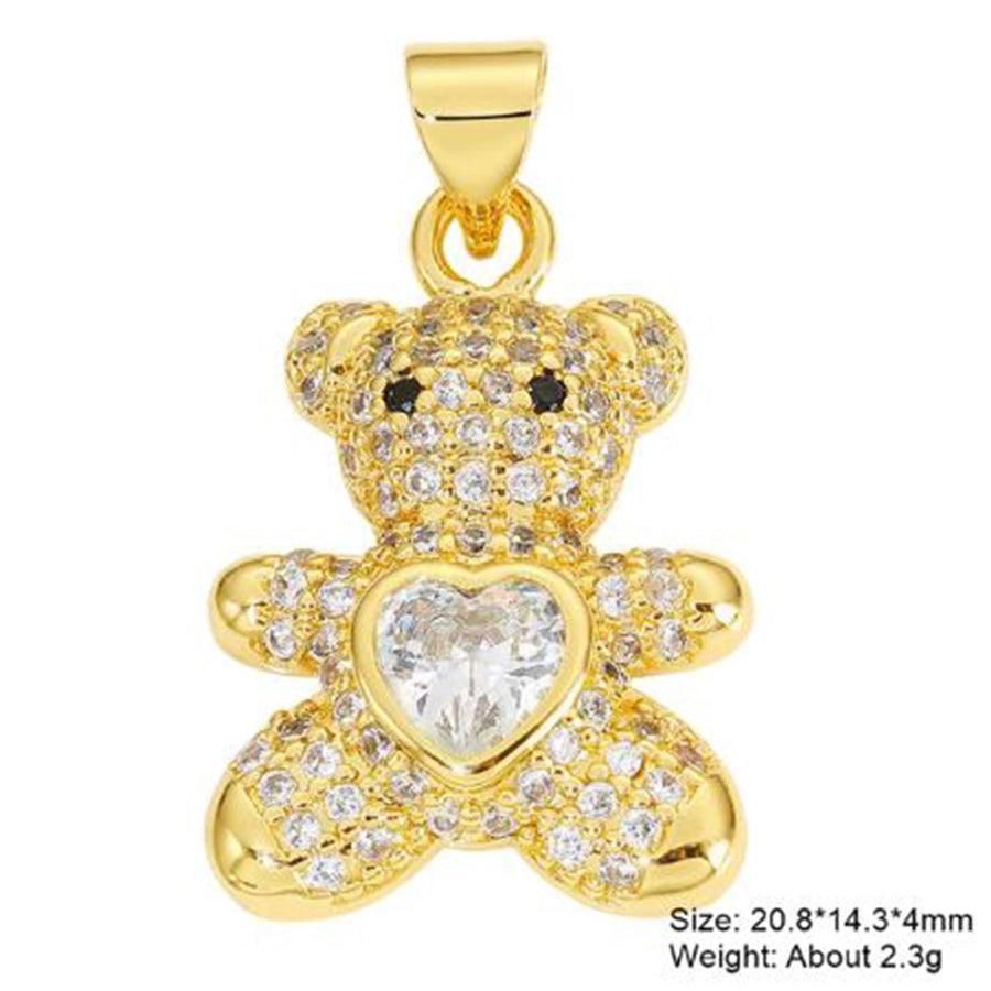 classic style hexagram animal heart shape copper plating inlay zircon gold plated charms jewelry accessories - Jewelry Trends USA