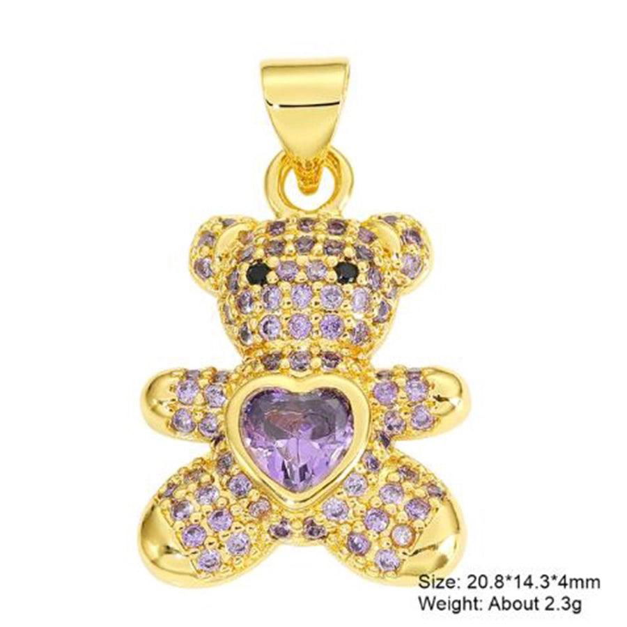 classic style hexagram animal heart shape copper plating inlay zircon gold plated charms jewelry accessories - Jewelry Trends USA