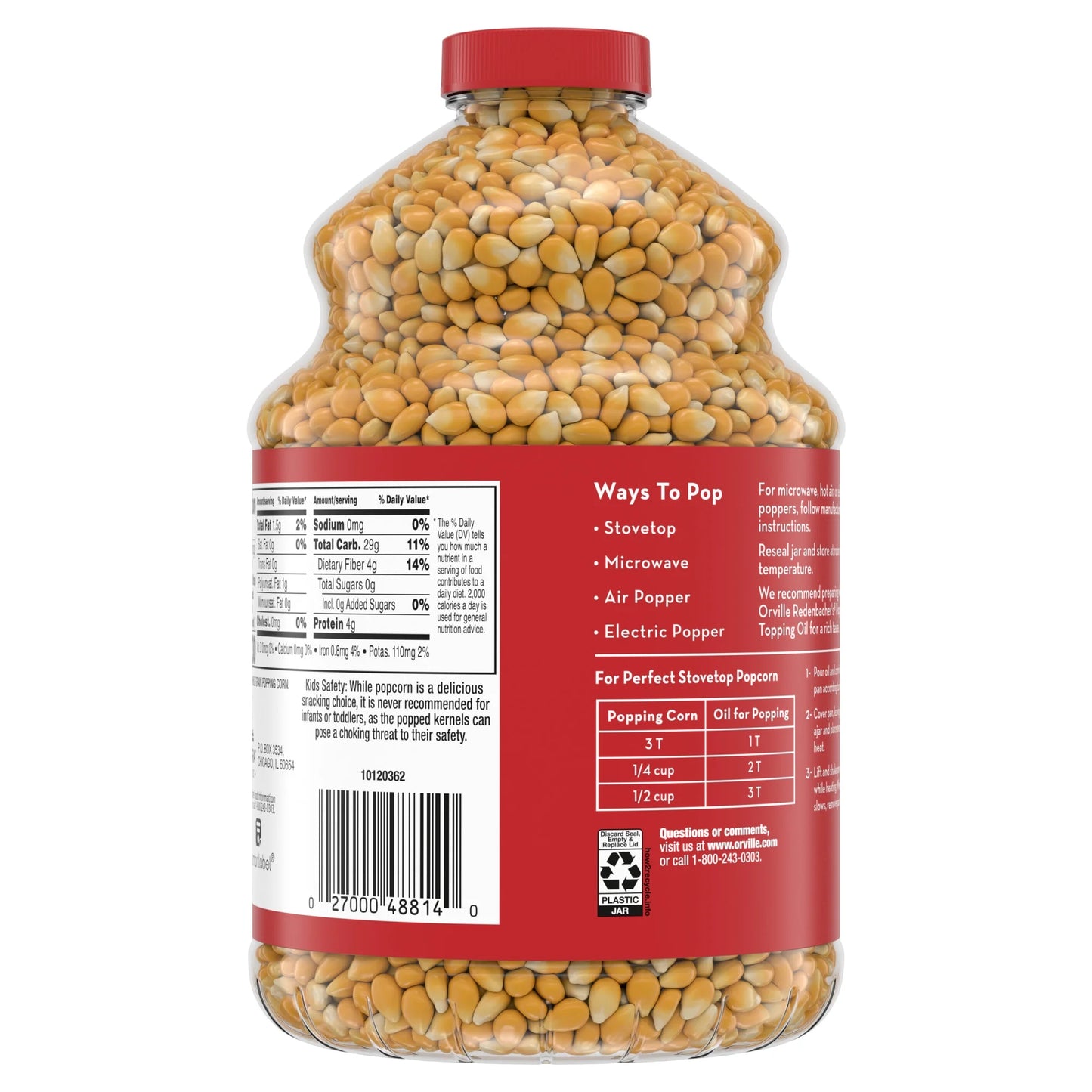 Popcorn Kernels, Yellow Corn, 45 Oz.