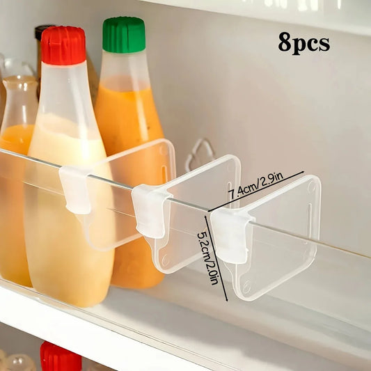 6/8Pcs Home Refrigerator Storage Partition Board Adjustable Fridge Divider Storage Separators Kitchen Bottle Can Shelf Organizer