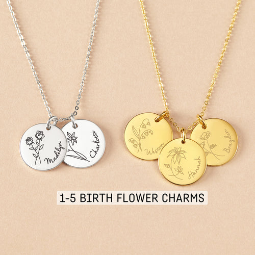 Birth Month Flower Name Necklace - Unique Jewelry Ideas for Birthday